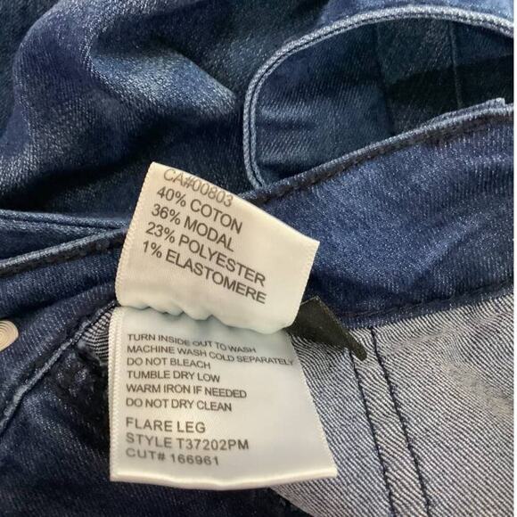 Tru Luxe Jeans Blue Medium Wash Denim Belt High Rise Flare Leg Jeans Size 26 - Picture 10 of 11